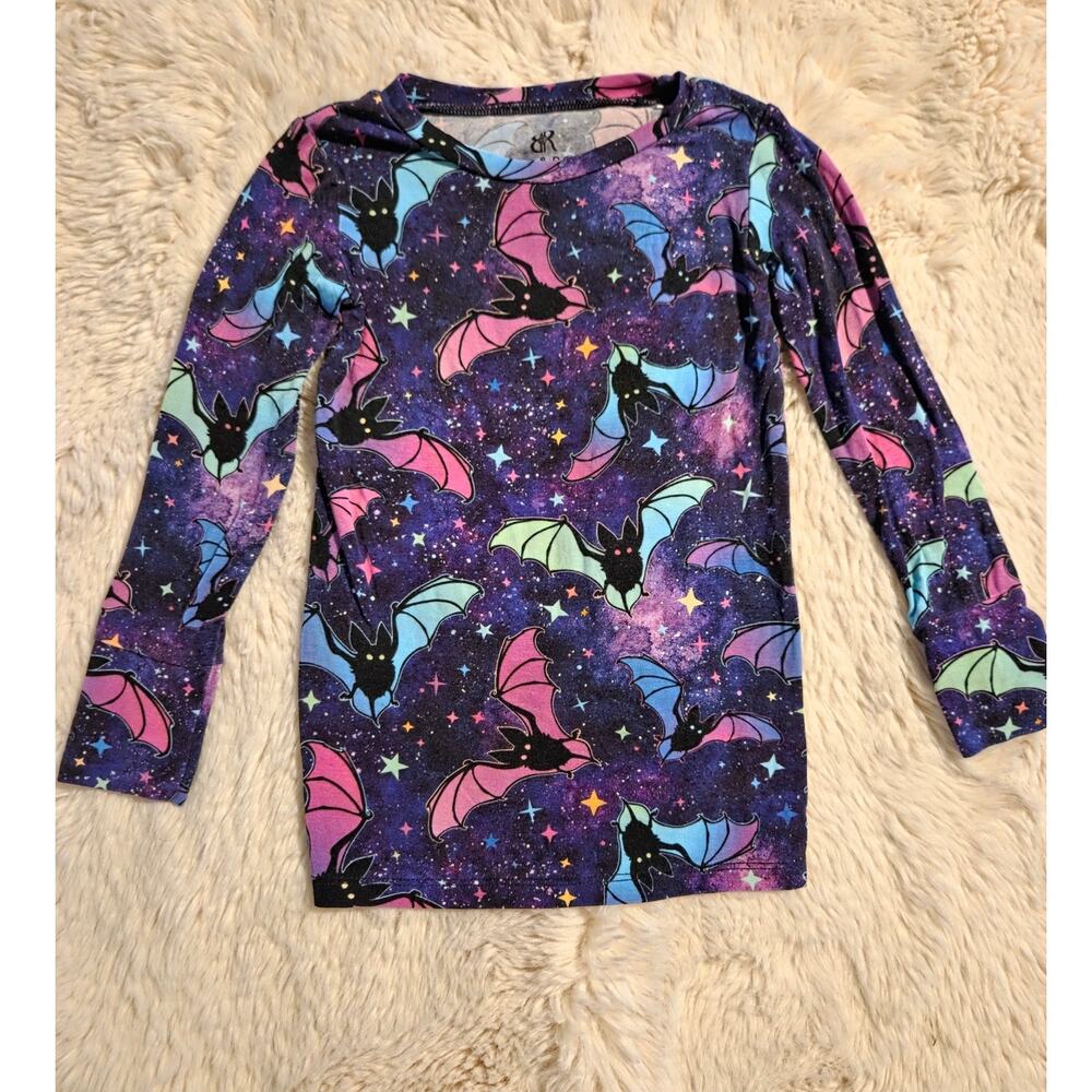 Bums & Roses Bat Attitude galaxy Long sleeved Snug fit Pj TOP ONLY 3t Bamboo